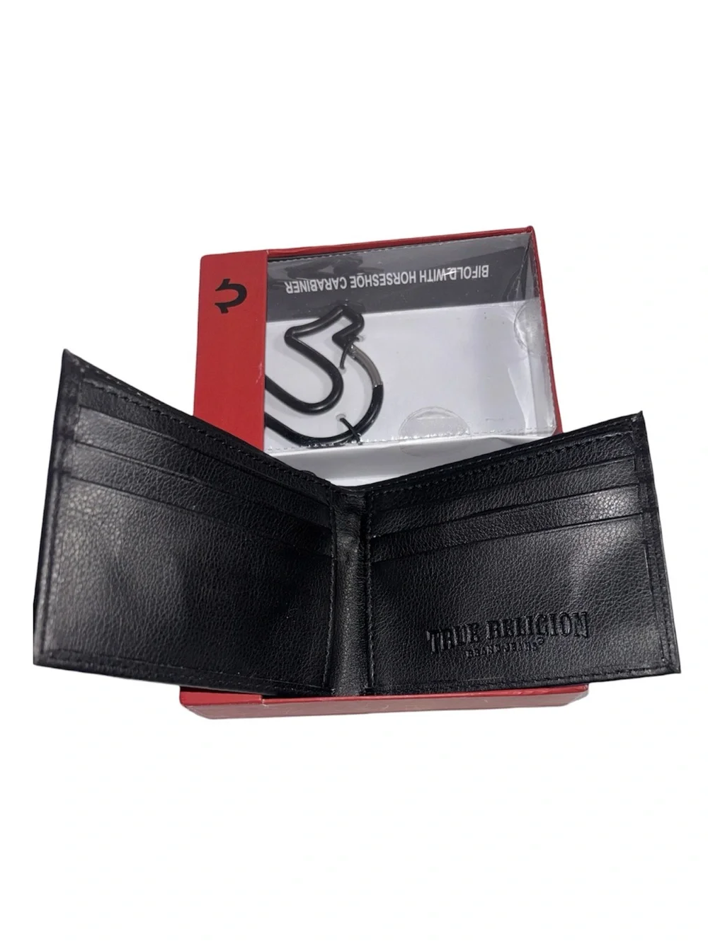 True Religion Bifold Wallet and Carabiner Gift Set Black Wallet Black Carabiner